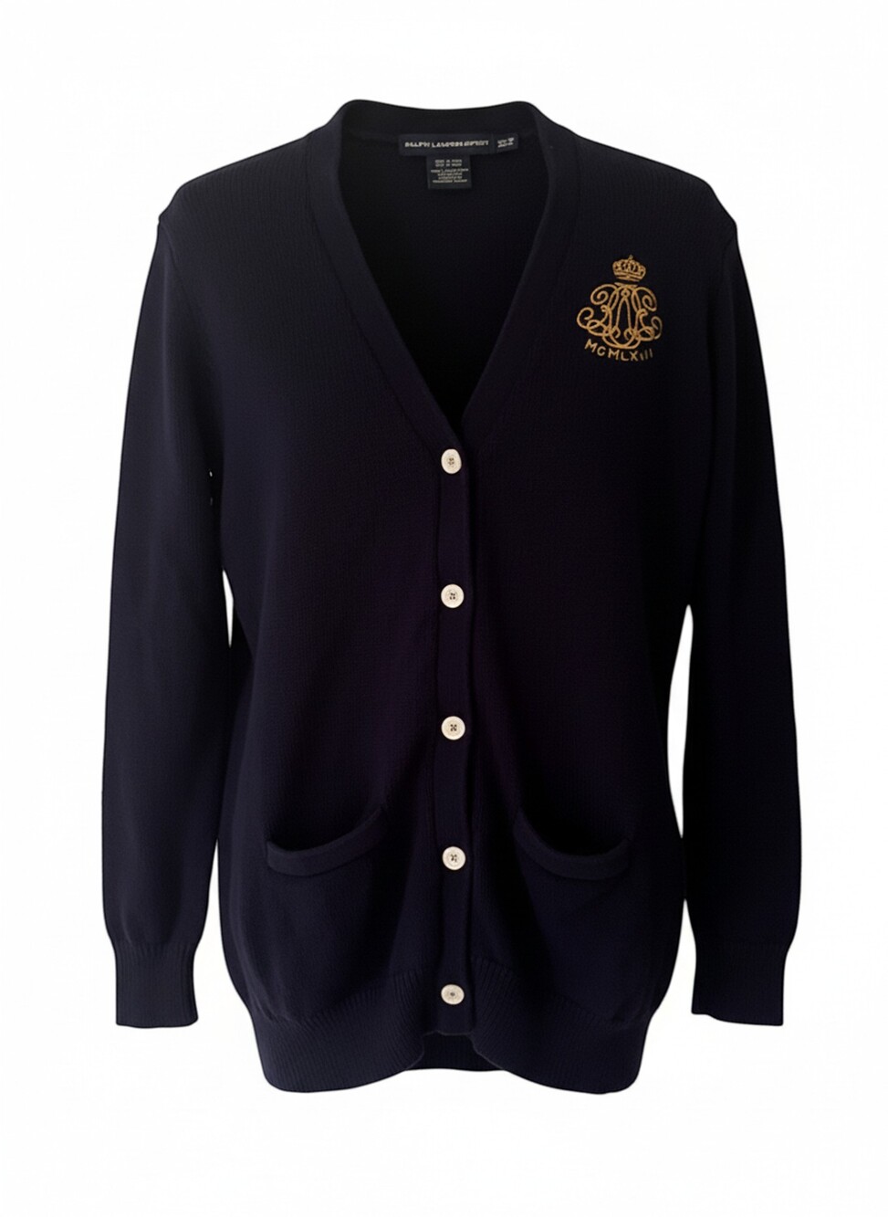 Ralph Lauren Sport Navy Blue Cardigan XS
